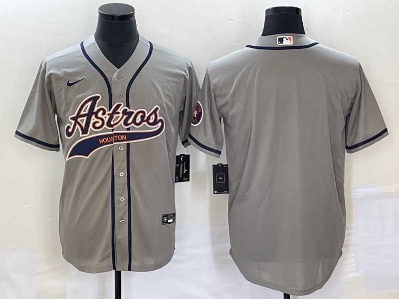 Men%27s Houston Astros Blank Grey Cool Base Stitched Baseball Jersey->houston astros->MLB Jersey